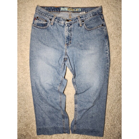 Vintage Y2K MUDD Mid-Rise Women’s Jeans Size 11 Faded Blue Boho Hippie - Picture 1 of 4